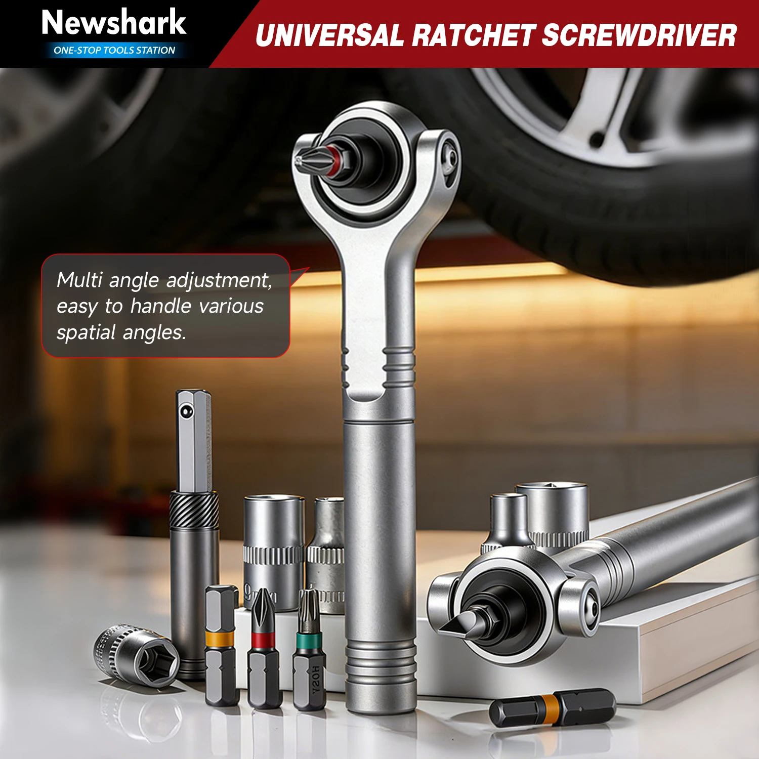 40 in 1 Magnetic Ratchet Screwdriver Set with Detachable Handle, 180° Ratchet Head, 45-Tooth Mechanism, Electronics Repair, DIY