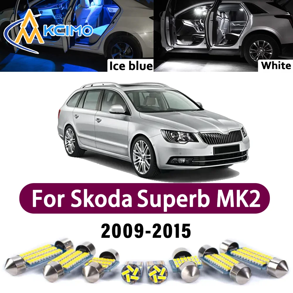 

Error Free LED Interior Light Kit for Skoda Superb MK2 3T 2009-2015 Premium Bright Dome Trunk Mirror Reading Lamps Canbus