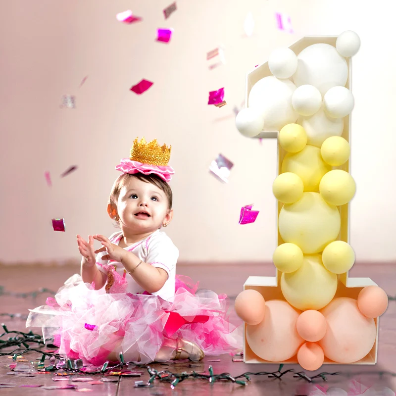 93 figura de aniversário gigante 0-9 caixa de enchimento de balão 1o 18o aniversário decoração número 30 40 50 balão quadro decoração de aniversário