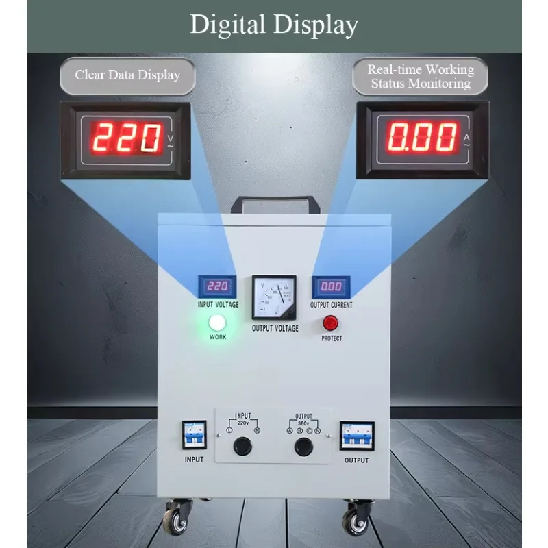 Transformador trifásico elevador de tensión de 5.5KVA-15KVA personalizado, 220V a 380V, bobina toroidal, equipo de energía industrial de bajo consumo.