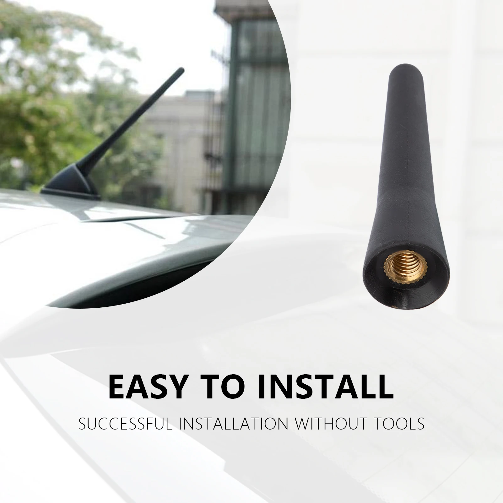 3/5/6,5/9cm Universelle Kurze Dachantenne mit Schrauben für Radio DAB Digital TV Auto-Navigation Starke Radio-Dachhalterung FM AM DAB – Detail 11