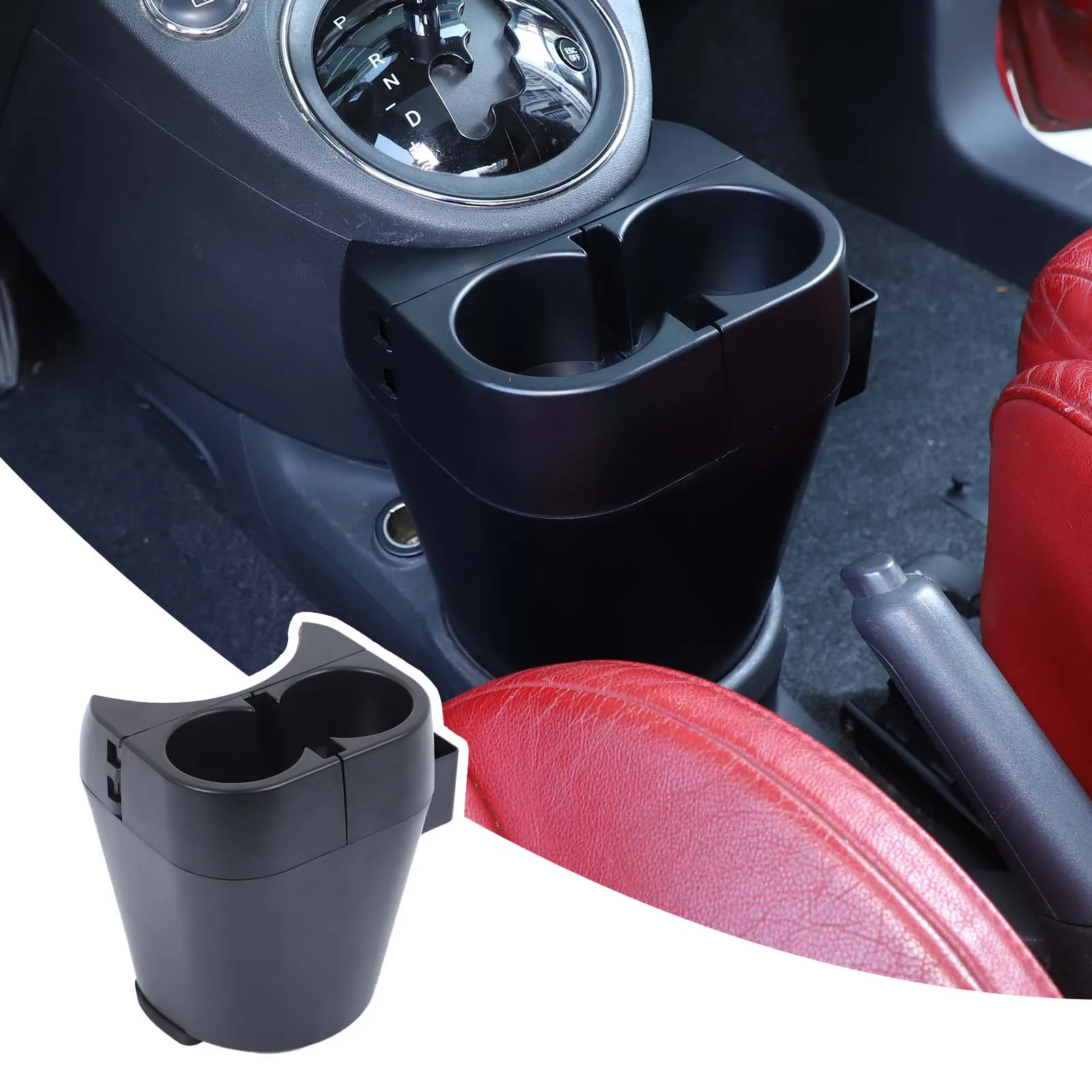 

For 2007-2025 Fiat 500 ABS Car Center Console Multi-Functional Water Cup Holder Organizer Tray Car Accessories
