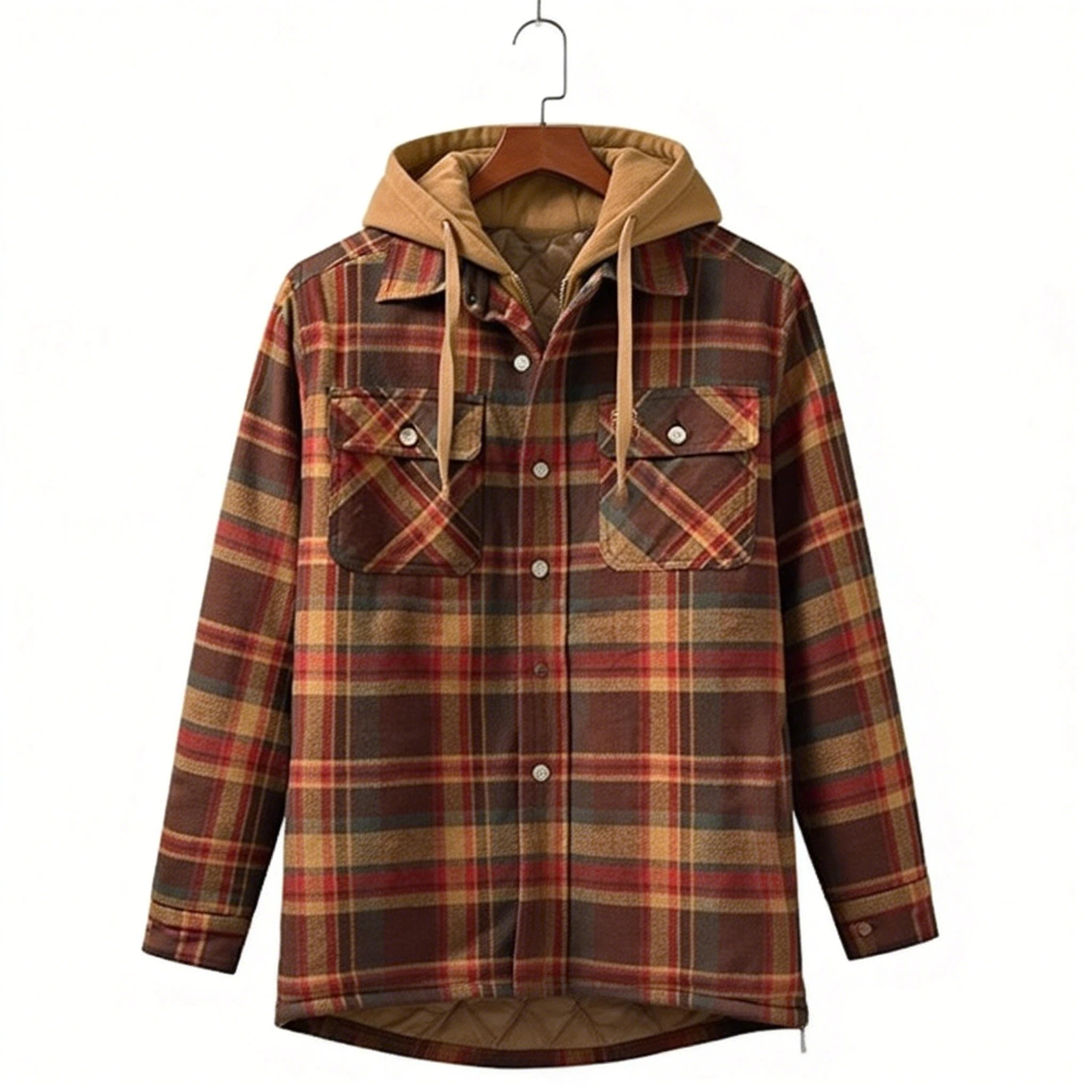 Men's-Plaid-Flannel-Shirt-Jacket-Winter-Thick-Cotton-Lined-Hooded-Outdoor-Coat-Shacket-Loose-Fit-Casual-Warm-Fleece-Lumberjack