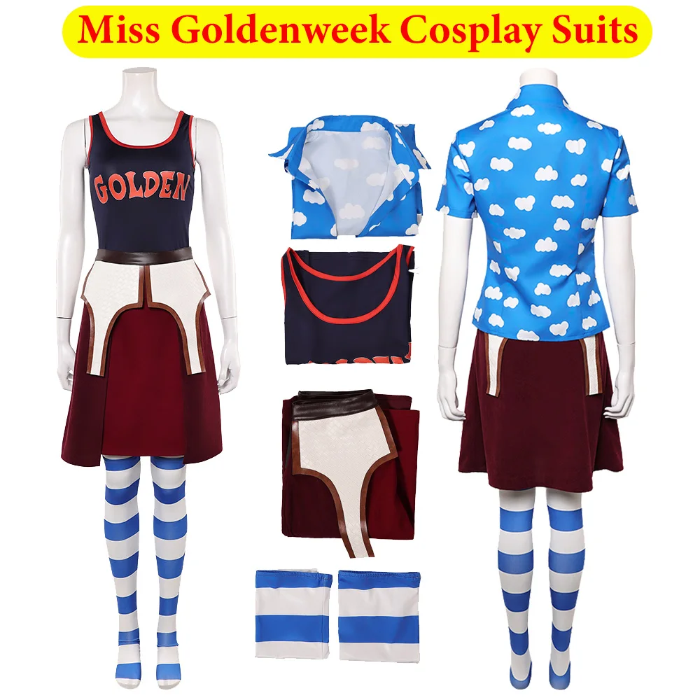 

Fantasy Miss Goldenweek Cosplay Blue Suits Costume Live-Action Pirate Roleplay Shirt Skirt Coat Clothing Halloween Carnival Suit