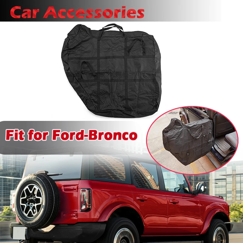 

Rhyming Balck Portable Rear Door Storage Bag Waterproof Protection Kit Car Accessories Fit For Ford Bronco 2021 2022 4Door