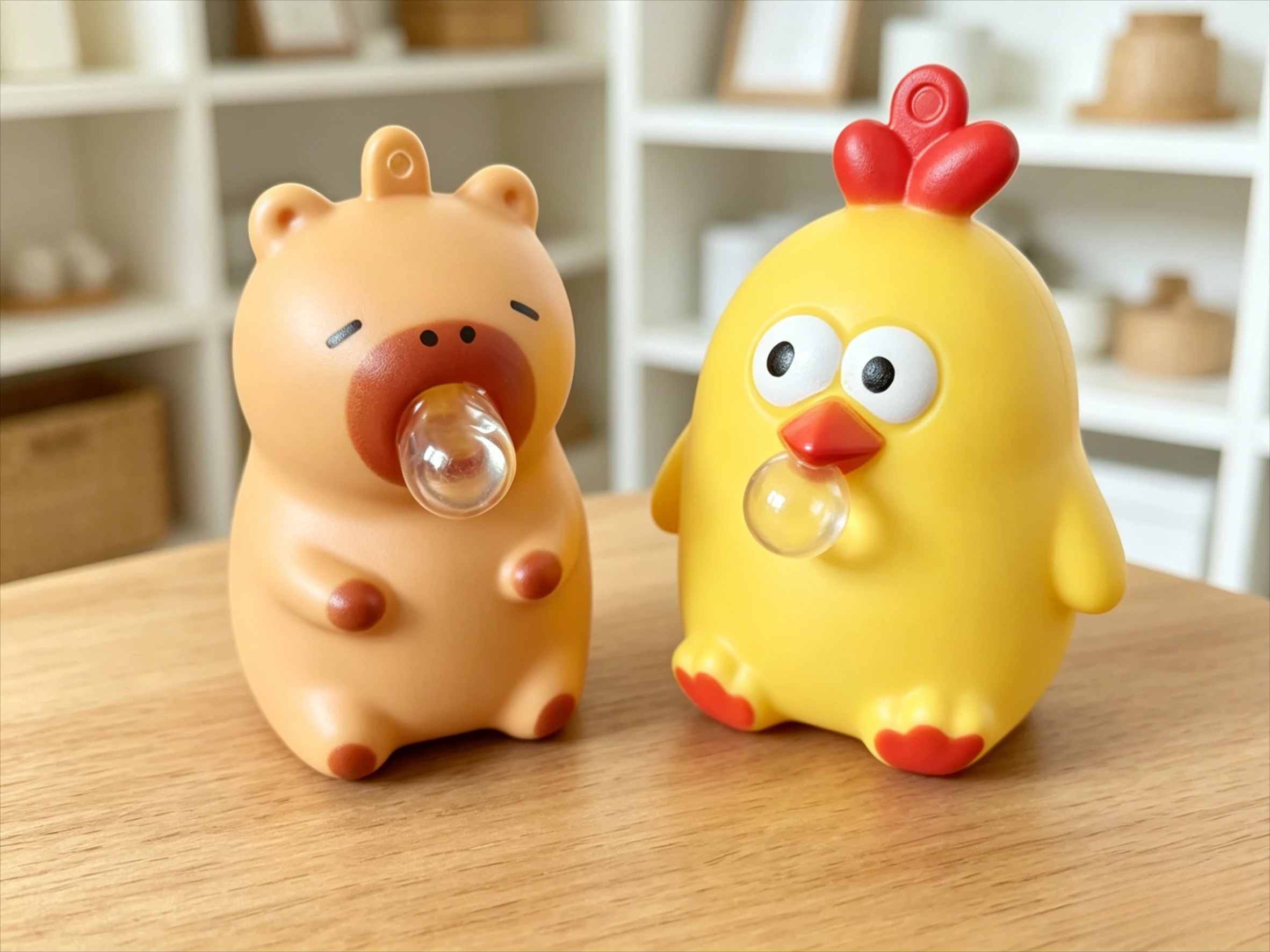 Decompression Bubble Blowing Doll Cute Chicken Pinch Music Desktop Ornament Creative Gift