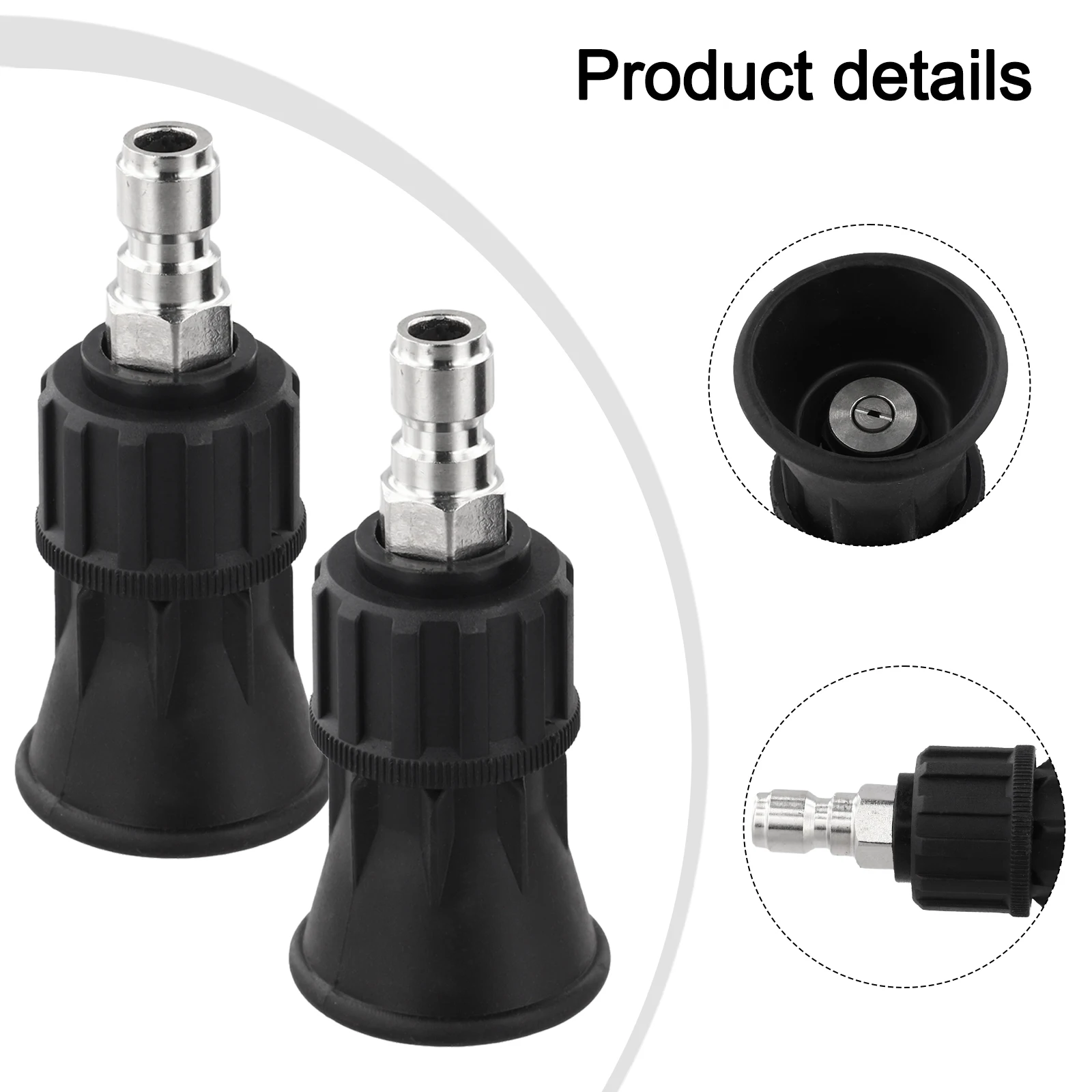 Pressure Washer Nozzle with 40 Degree Spray Pattern and Rubber Coated Protection for Car Wash and General Cleaning Applications
