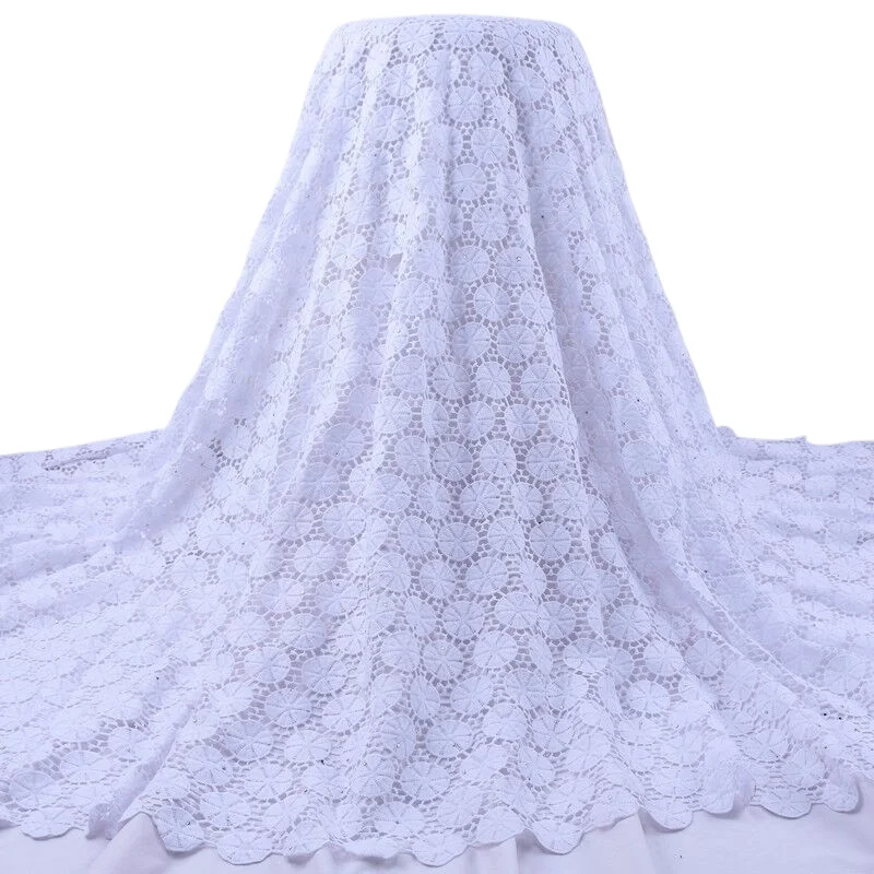 Nigerian Water Soluble Lace African Guipure Cord Lace Fabric High Quality Elegant For Sewing Wedding Party Dresses, 2.5yards1830