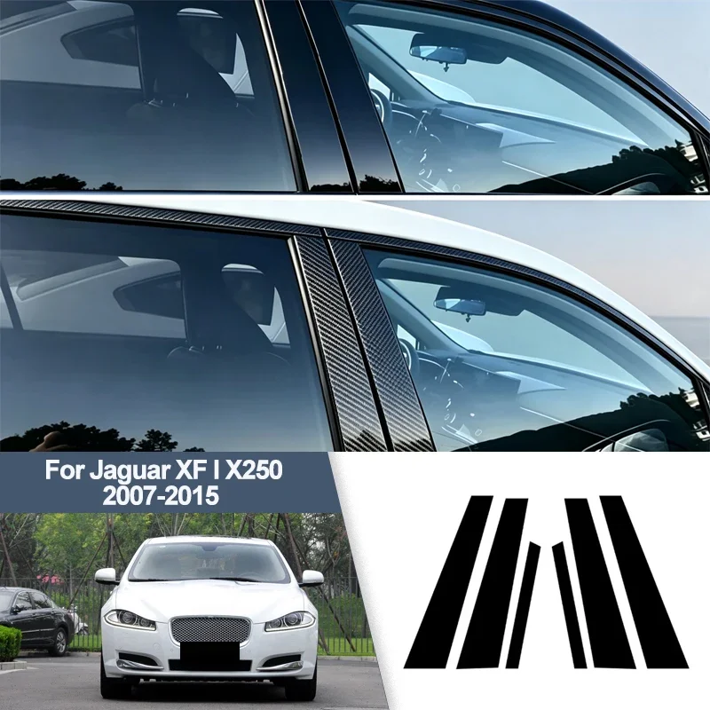 For Jaguar XF I X250 2007-2015 B/C Pillar Post Stickers PC Window Middle Pillar Trim Decorative Car Exterior Protect Parts