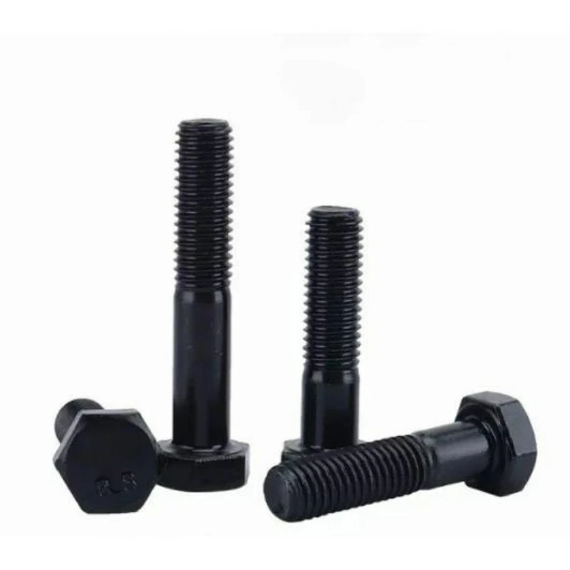 2/5/10/20/50pcs Grade 8.8 Half Tooth Hexagonal Screw M5 M6 M8 M10 M12 M14 M16 Blackened High-strength Bolt GB5782