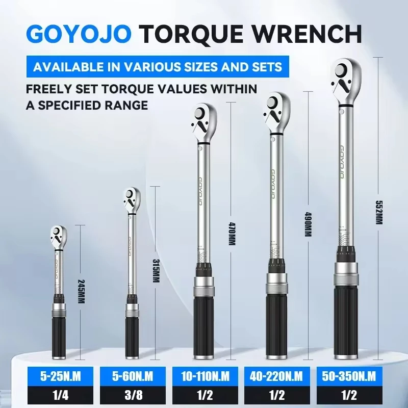 3/8” Torque Wrench 5-60N.m Square Drive Torques Key 1/4” Pro Torque Wrench 5-25N.m Professional Bicycle Automotive Repair Tool