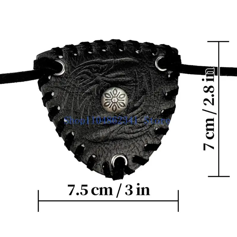 5asd Vintage Leather Eye Mask Pirate Eye Covers Medieval Csotume Accessories for Men Halloween Cosplay LARP Themed Event