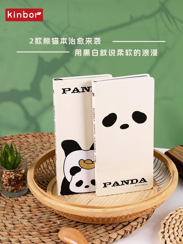 Kinbor Cute Panda Notebook Gird Blank Weekly Plan Hand Book Cat Coffee Kawaii Notepads And Journals Diary Book Birthday Gifts