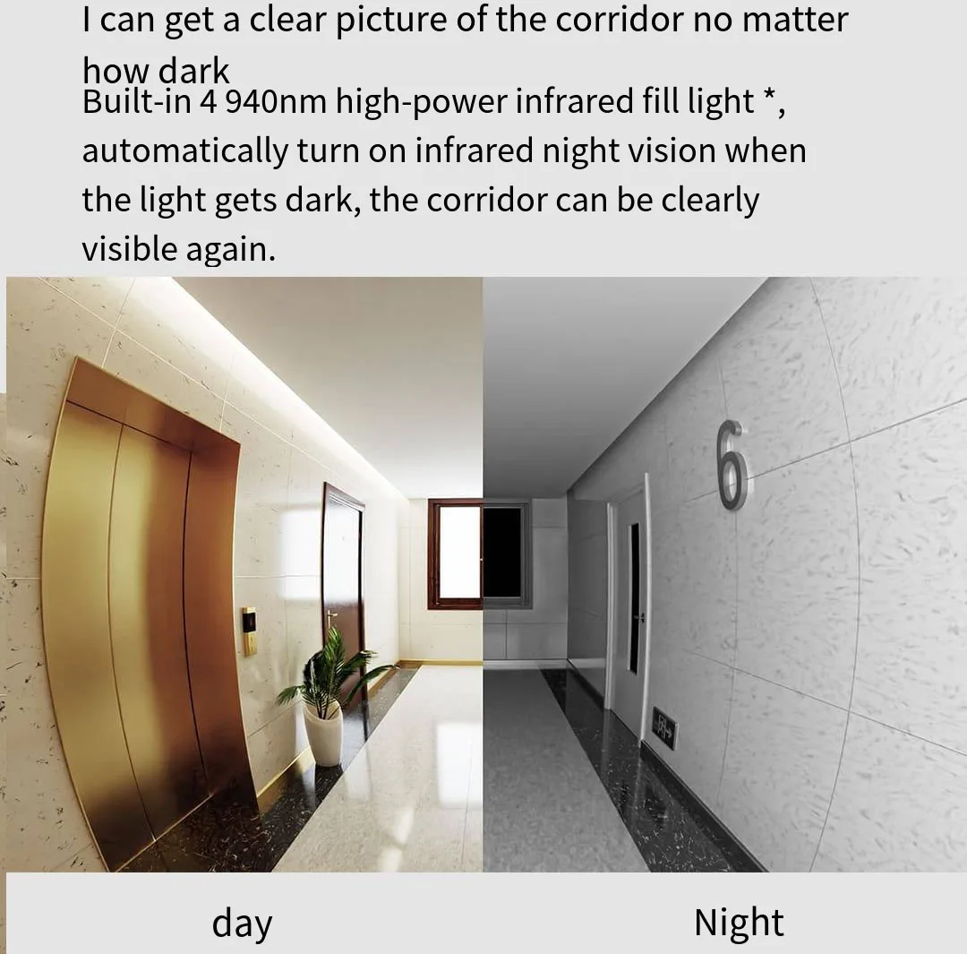 Xiaomi Mijia 스마트 카메라 초인종 3 2K 울트라 HD 나이트 비전 비디오 초인종 긴 배터리 AI 인간 인식