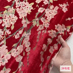 50 Designs Jacquard Hollow Out Floral Velvet Silk Fabric Burnt-out MulberrySilk DIY Dress