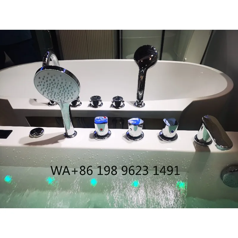Outdoor Indoor Dual Use Rectangle Freestanding Acrylic Hot Tub Luxury SPA  Massage Soaking Bathtub for Villa Garden