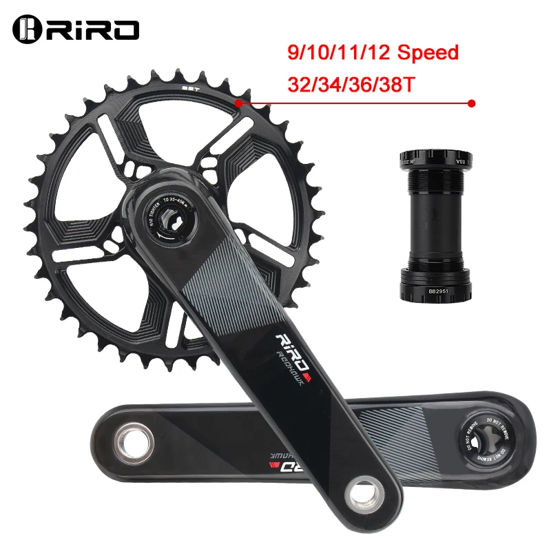 RIRO MTB Carbon Fiber Crank 11/12 Speed Direct Mount Bicycle Carbon Crankset 170mm Bike Chainring 32/34/36/38T for XX1 Bike Part