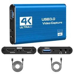 HDMI-Compatible Video Capture Card 4K 60Hz 1080P for Game Recording Plate Live Streaming Box USB 3.0 Grabber for PS4 Camera