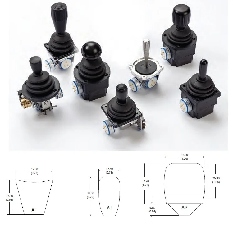 2 axis APEM joystick Proportional metal fingertip potentiometer controller 4R28-2H1AT-35-00 in stock