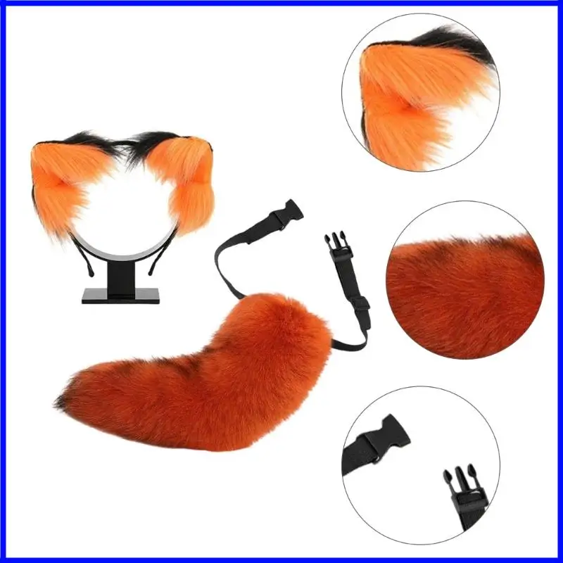 

Wolf Cats Tail with Ear Headband Set Halloween Christmas Fancy Party Costume Toy