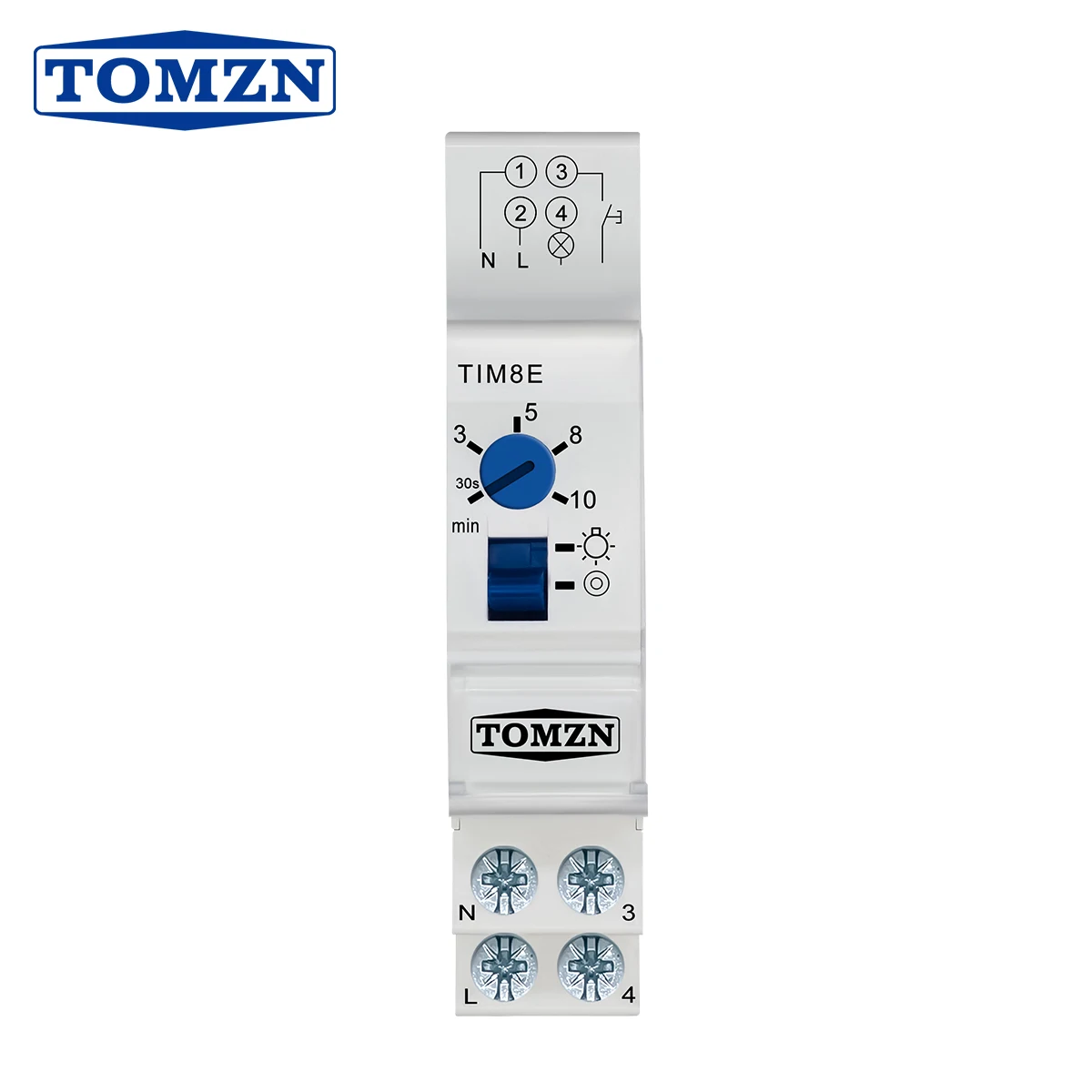 Staircase Light Time Switch Relay 230VAC 16A Momentary Switch Night Lighting 30s-10minutes Constant-ON or Timer Control 2300W