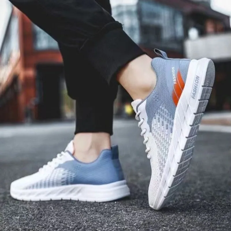 Men Running Shoes Breathable Knitted Sneakers Comfortable Platform Gym Jogging Tennis Shoe Sweat absorption Light Casual Zapatos