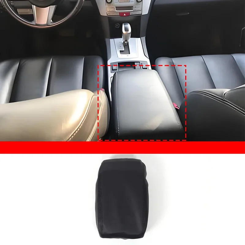 

cheya Leather Black Car Center Console Armrest Box Decorative Cover for Subaru Legacy 2010-2020 Interior Accessories