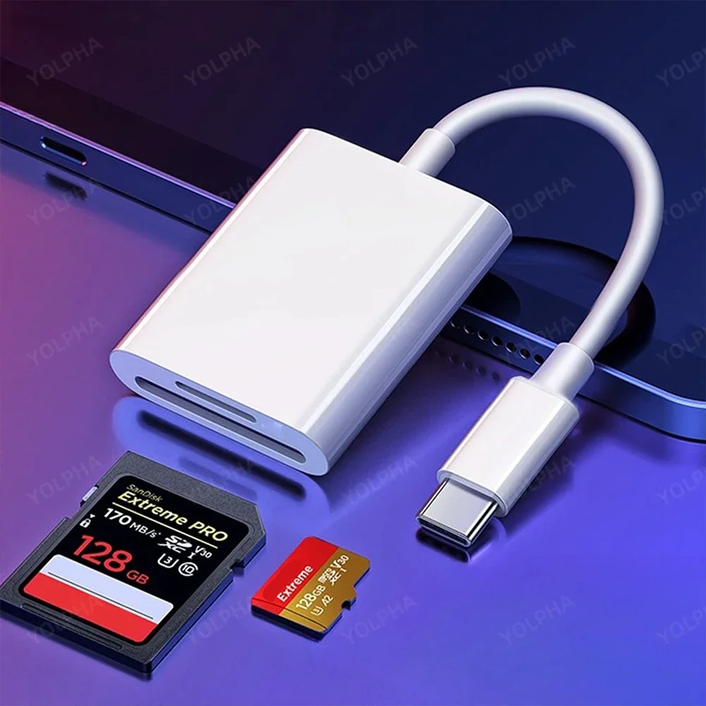 Type-c Interface Card Reader To SD Card TF Memory Card Mobile OTG Adapter High-speed Conversion Cable