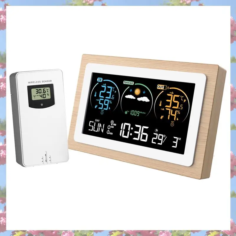 

Лидер продаж, умная метеостанция, барометр, часы, измеритель температуры и влажности в помещении и на открытом воздухе, прогноз погоды, мульти-гигротермограф