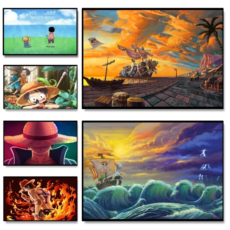 

Bandai Classic Anime One Piece Luffy Canvas Art Posters Print High Quality Home Bedroom Wall Picture Decorative Holiday Gift