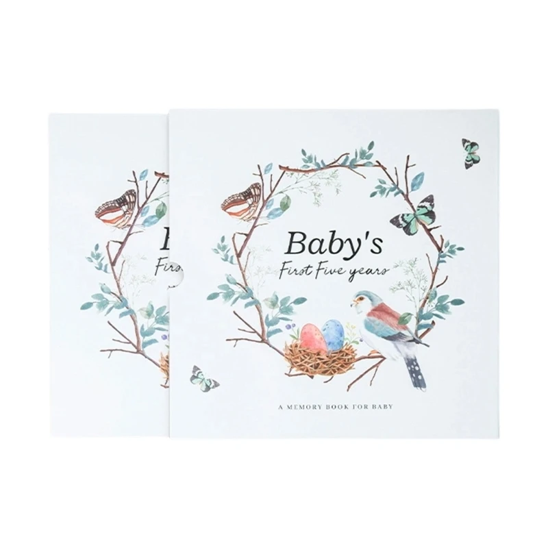 Baby Memory Book With Milestones Photo Pages Handprint Footprint Sections Paper Newborn Gift