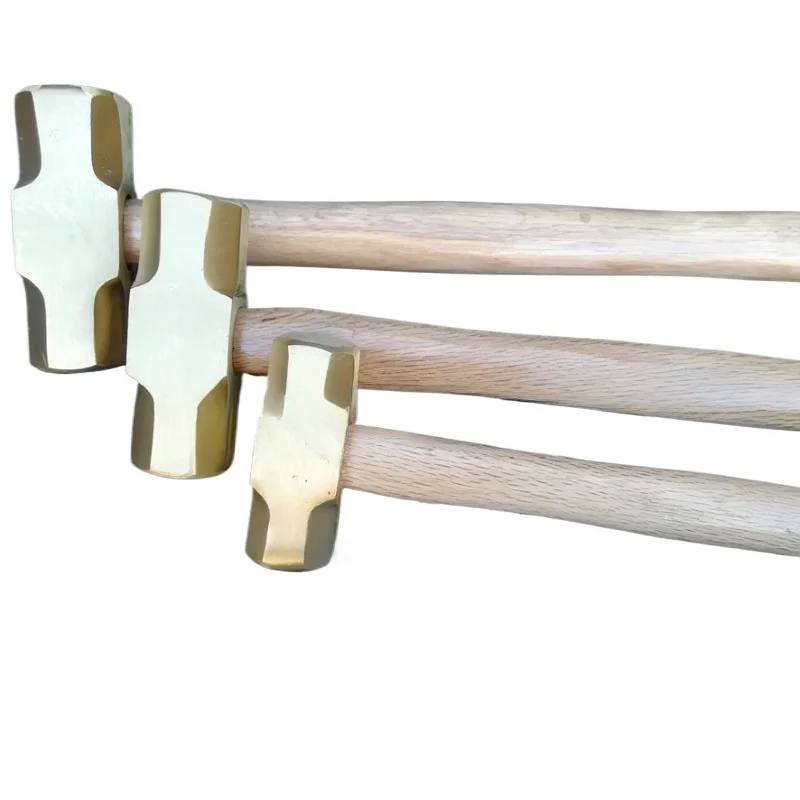 Brass Octagon Hammer Explosion-Proof Wooden Handle Professional Heavy Duty Hardware Tool for Household Home Improvement​