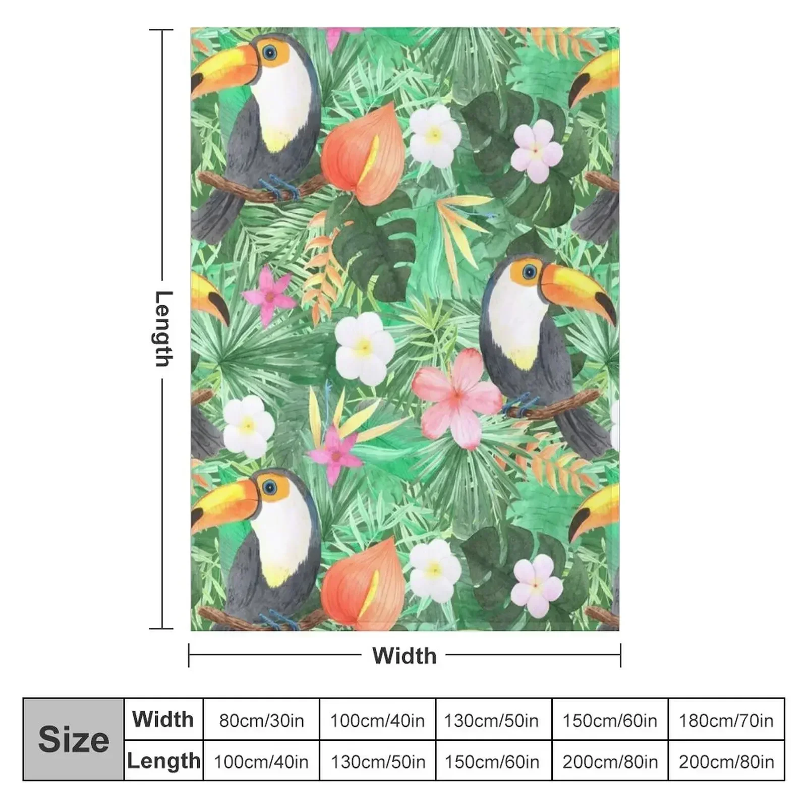 Tropical tucan pattern Throw Blanket Giant Sofa Summer Stuffeds Softest Single Multi-Purpose Blankets