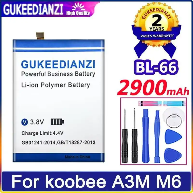 

Reliable Power Supply 2900Mah For Koobee A3M M6 S9Q S500Q S503 BL-71 BL-72CT Mobile Phone Battery BL-66 Lightweight