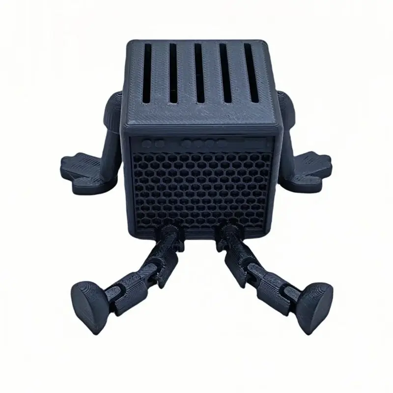 ABUE-Pick Box Storage Box Desktop Ornaments Quality Craftsmanship Small Artificial Pick Storage Box Black