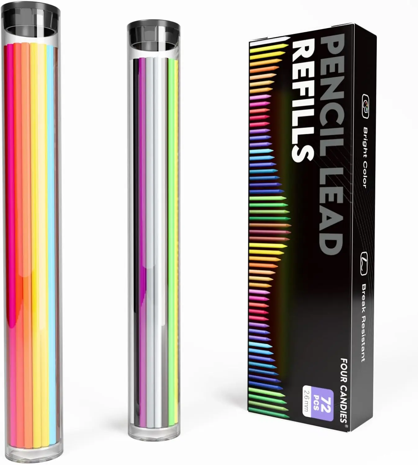 

2.6mm Colored Pencil Leads, 36 Colors, 72 Refills for Mechanical Pencils, Smooth & Durable