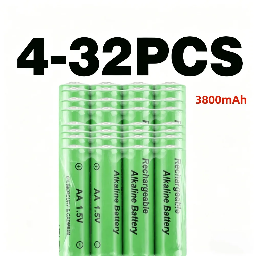 1.5V AA Battery Rechargeable Batteries Alkaline 3800mAh for Torch Toys Clock MP3 Player Flashlight Replace Spare Accessories