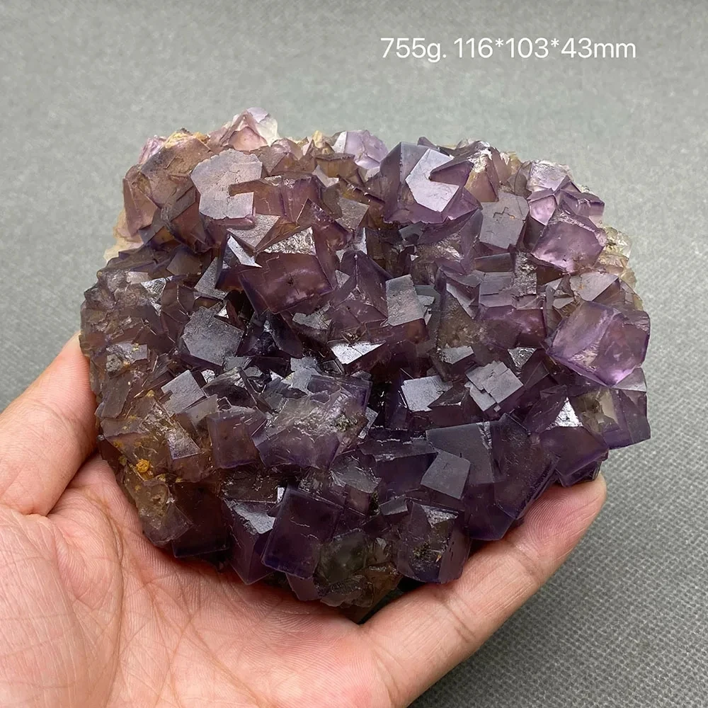 100% natural China Fujian purple fluorite raw stone mineral specimen healing crystal collectibles