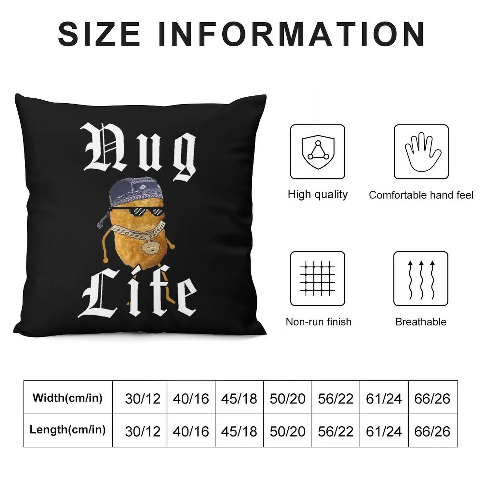 Nug Life Gangster Chicken Nugget Throw Pillow Christmas Pillowcase Christmas Pillow pillow