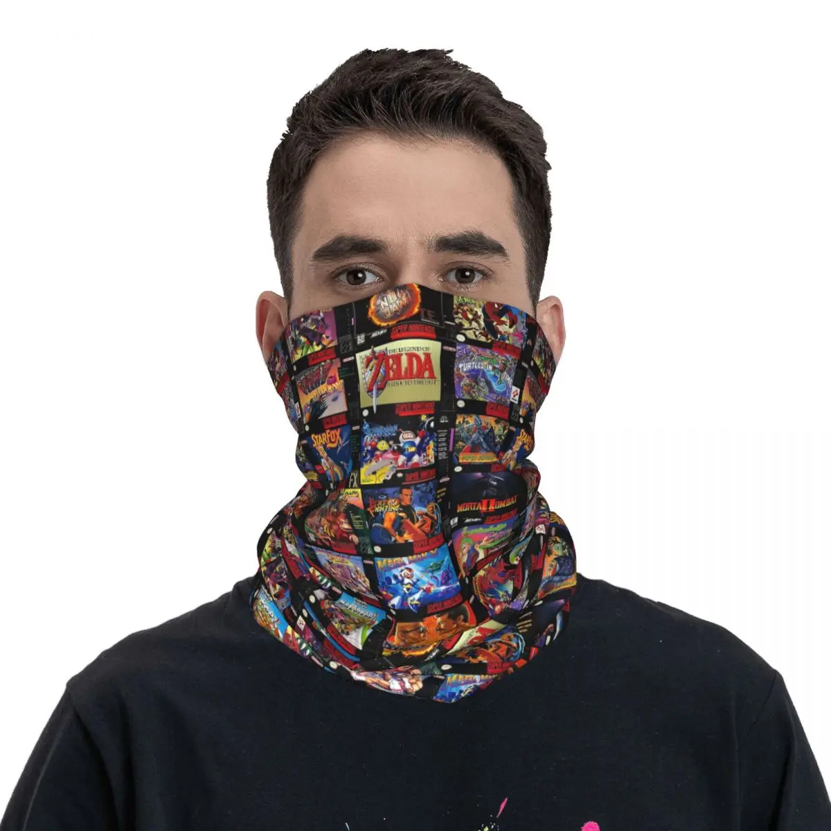 Retro Gaming Boxes Bandana Neck Cover Printed Wrap Mask Scarf Warm Headwear Riding For Men Women Adult All Season