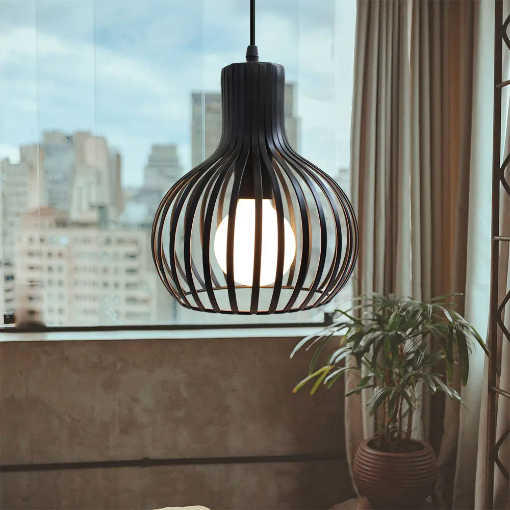 Imagem -02 - Led Cage Pendant Light para Sala de Estar Lustre Retro Vintage Lâmpada Industrial Luminária Decoração da Cozinha Interior Moderno E27