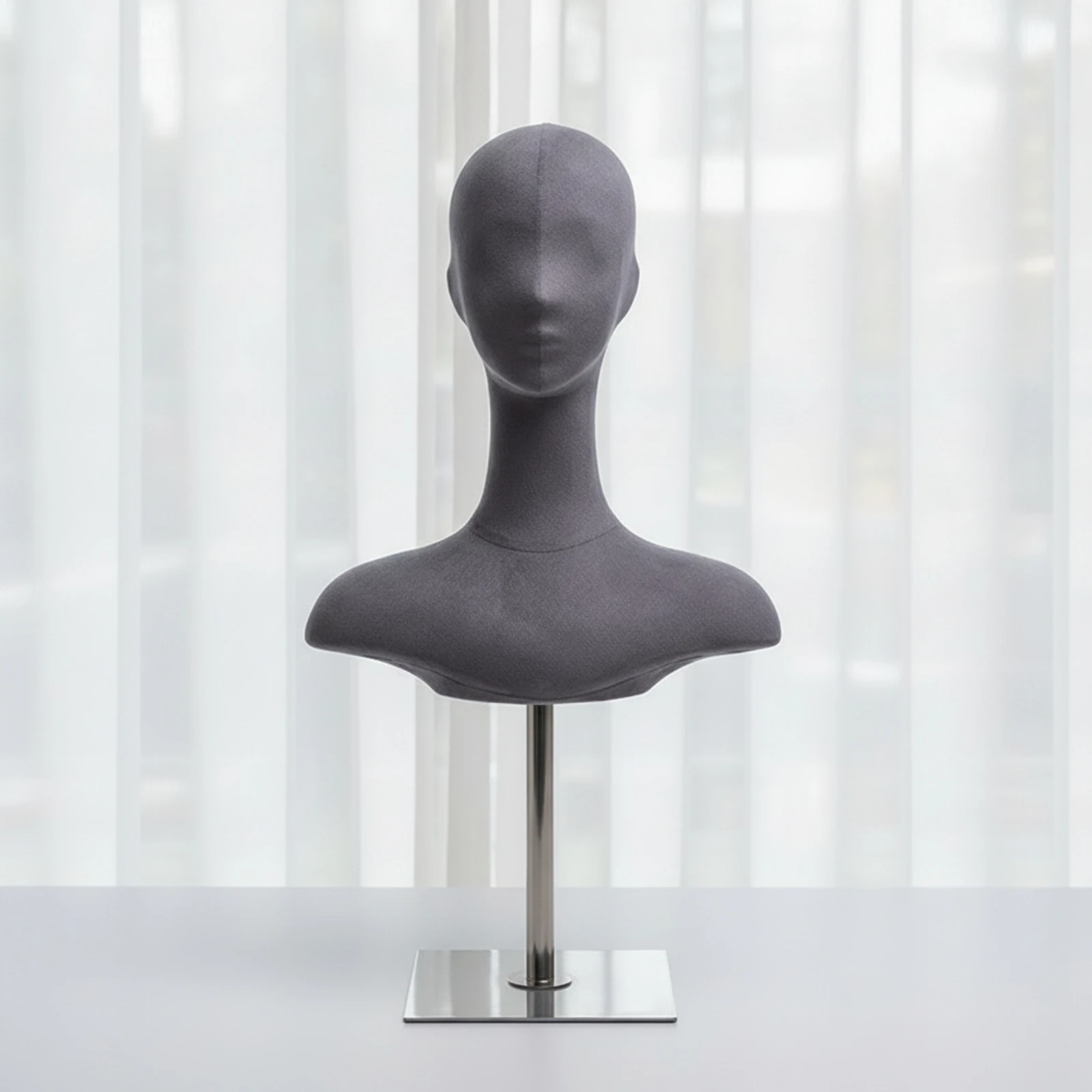 Mannequin Head with Shoulders Elegant Mannequin Head with Stand Modern Stable for Jewelers, Boutique, Showroom