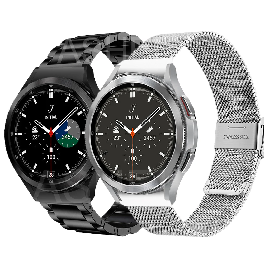 

No Gaps Strap Sets For Samsung Galaxy Watch 4 Classic 46mm Band 42mm Stainless Steel Mesh Bracelet For Galaxy Watch4 40mm 44mm