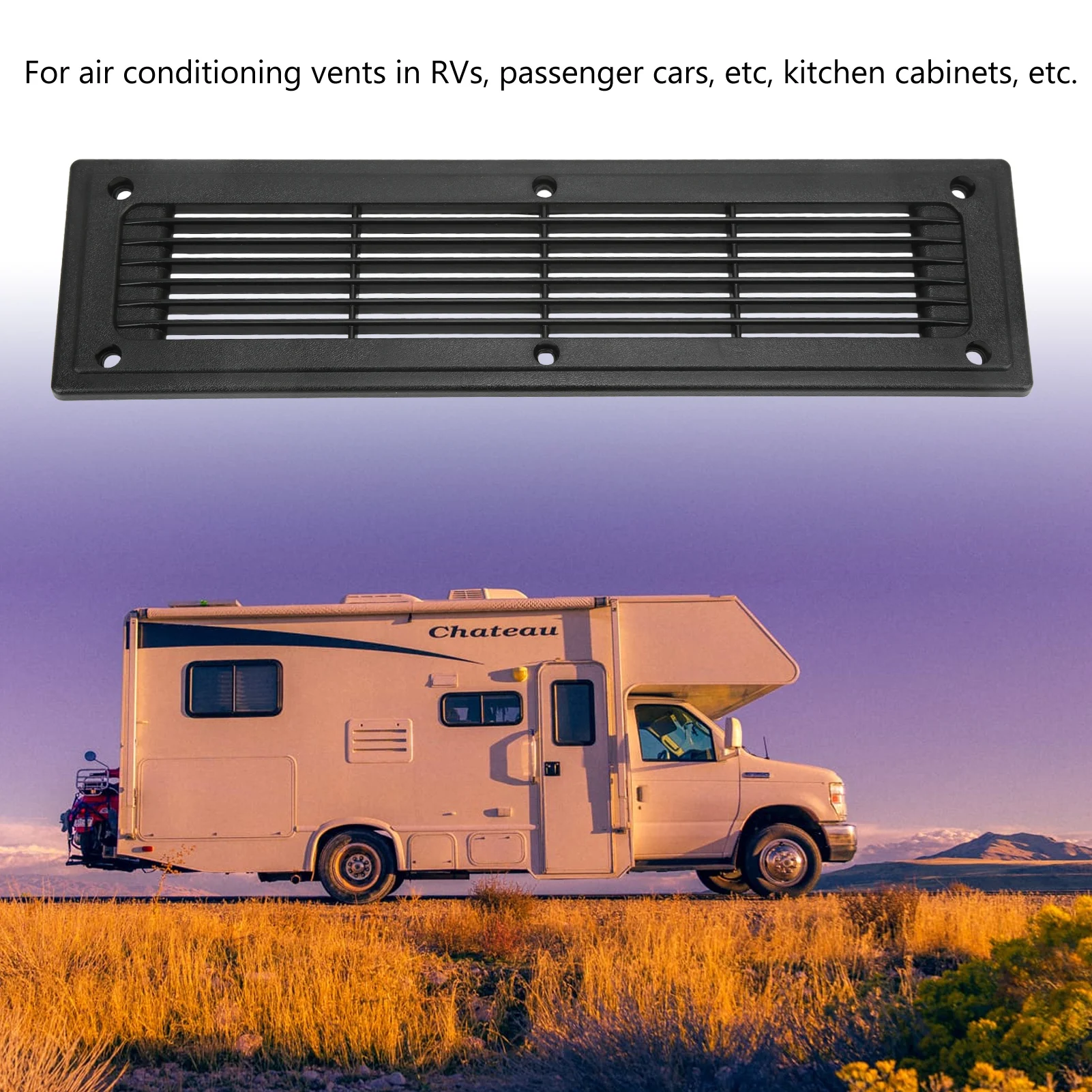 300x80mm Air Vents Louver Rectangle Air Outlet Grill Cover Ventilation Panel for RV Bus Trailer Kitchen Cabinet Return Air Grill