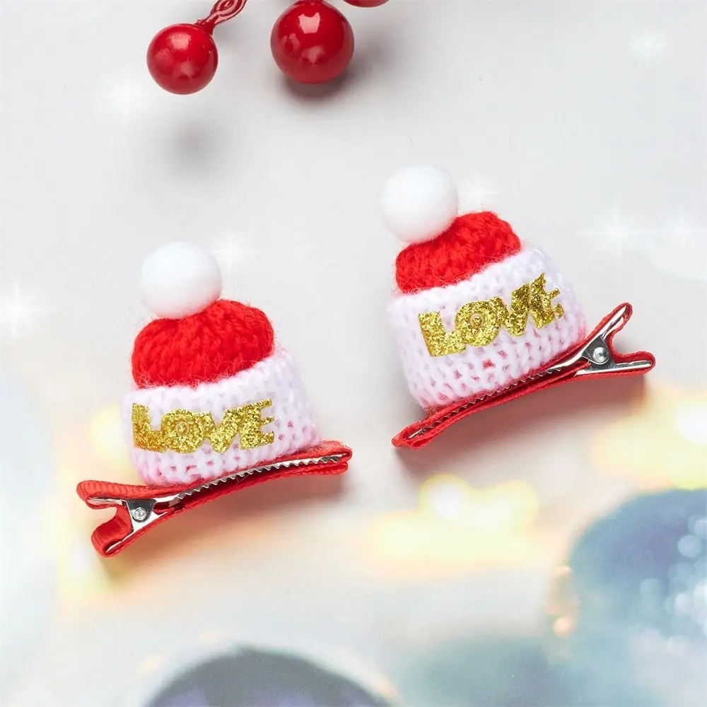 Unique Merry Christmas Decor Christmas Hat Hairpin Santa Claus Sequin Children Christmas Hair Clip Cloth Kids Gifts Children's