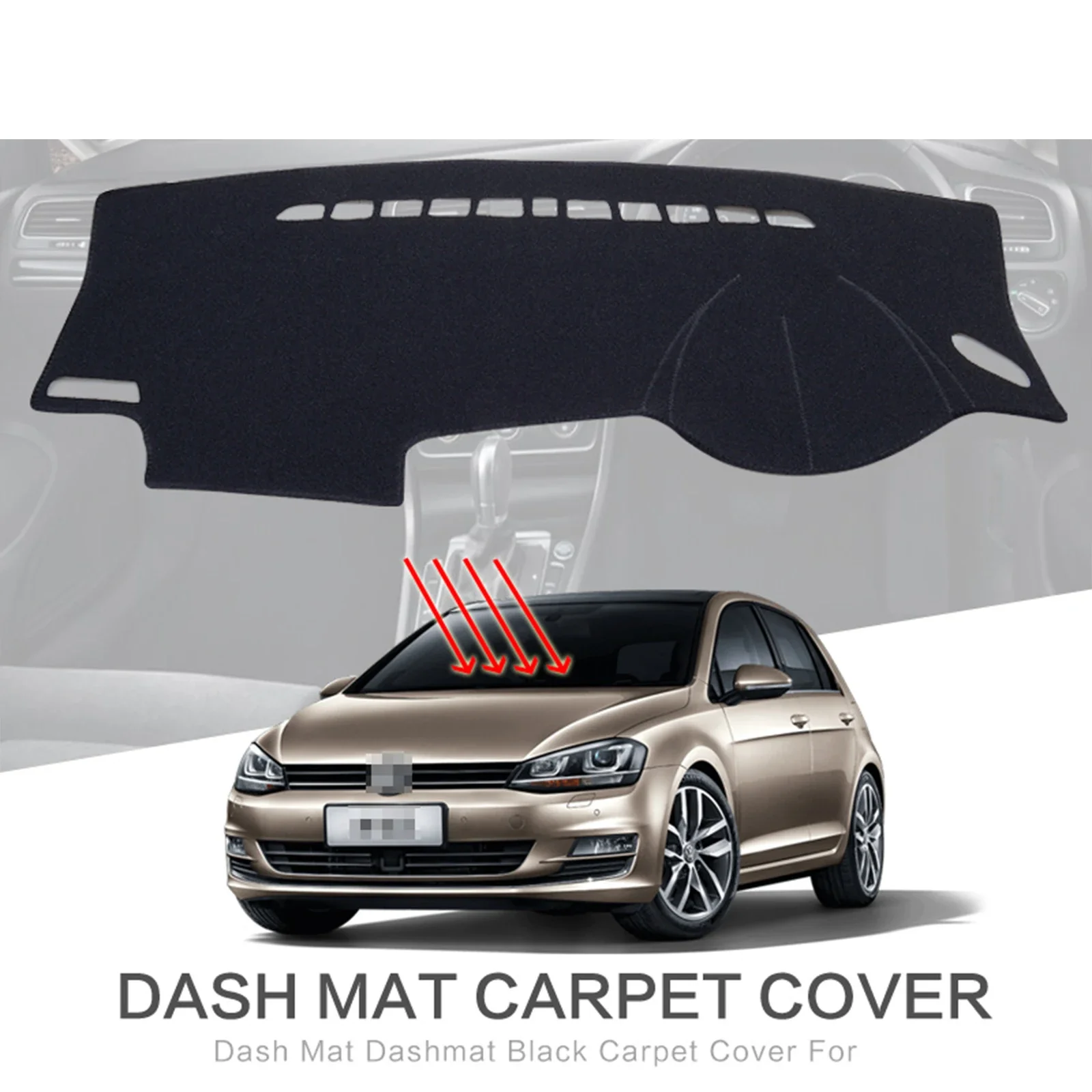 Car Dashboard Mat for VW Golf 7 MK7 2013 2014 2015 2016 2017 2018 2019 GTI R  Sunshade Protective Carpet Dash Mat Dashmat