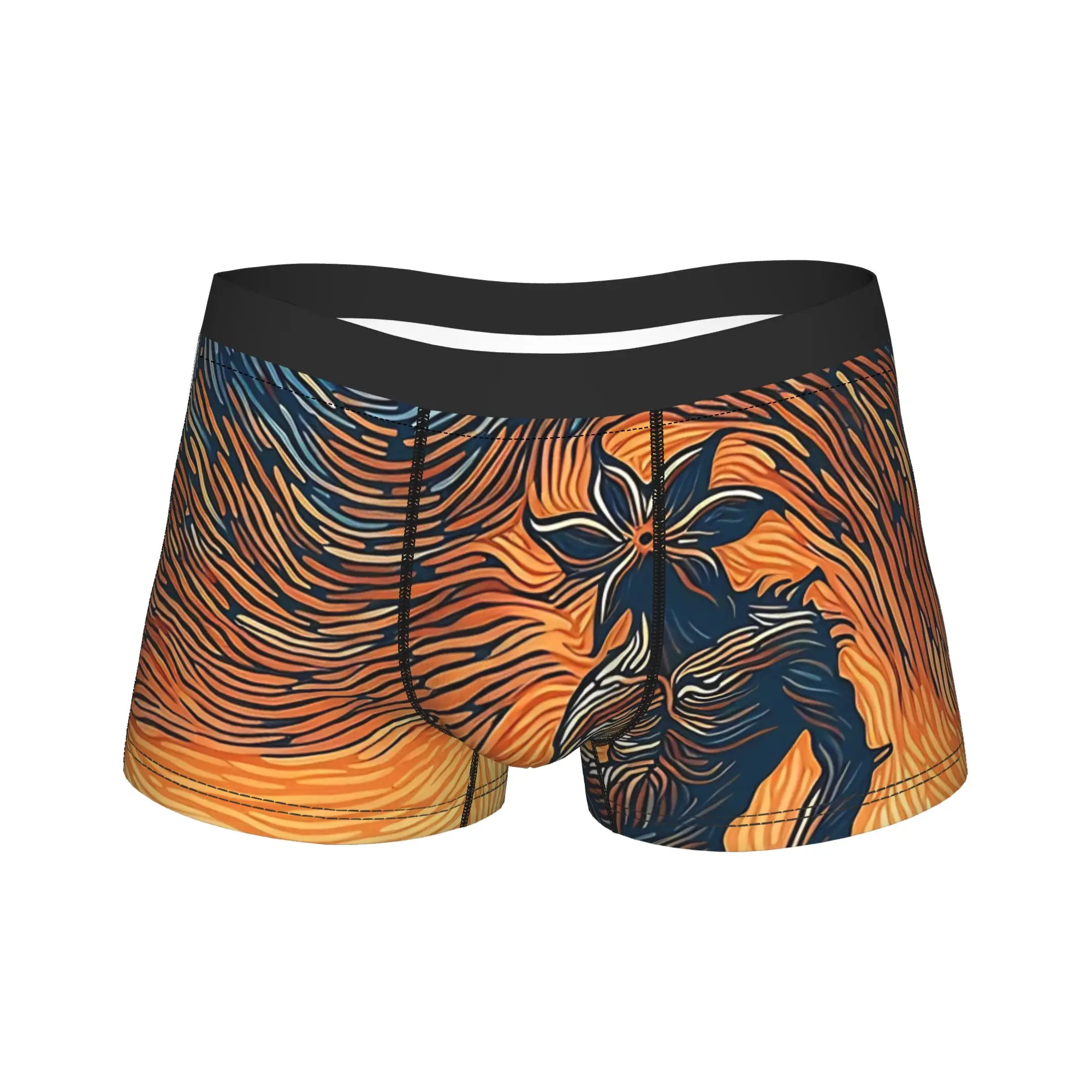 

The Demogorgon Inspired By And Van Gogh's Style of Art Trunk 3D Pouch Underwear Custom Boxer Brief Funny Men Panties Plus Size