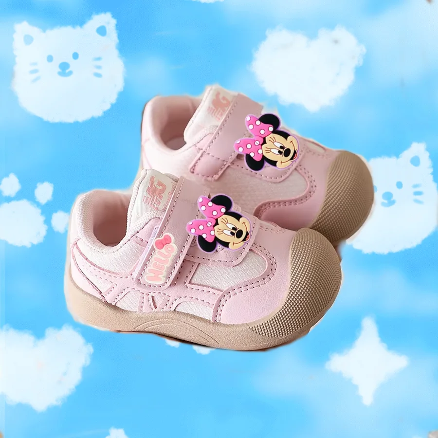 

Детские туфли для доски Disney с Минни Маус, весенне-осенние кожаные туфли на мягкой подошве с Микки Маусом, обувь для мальчиков и девочек с героями мультфильмов
