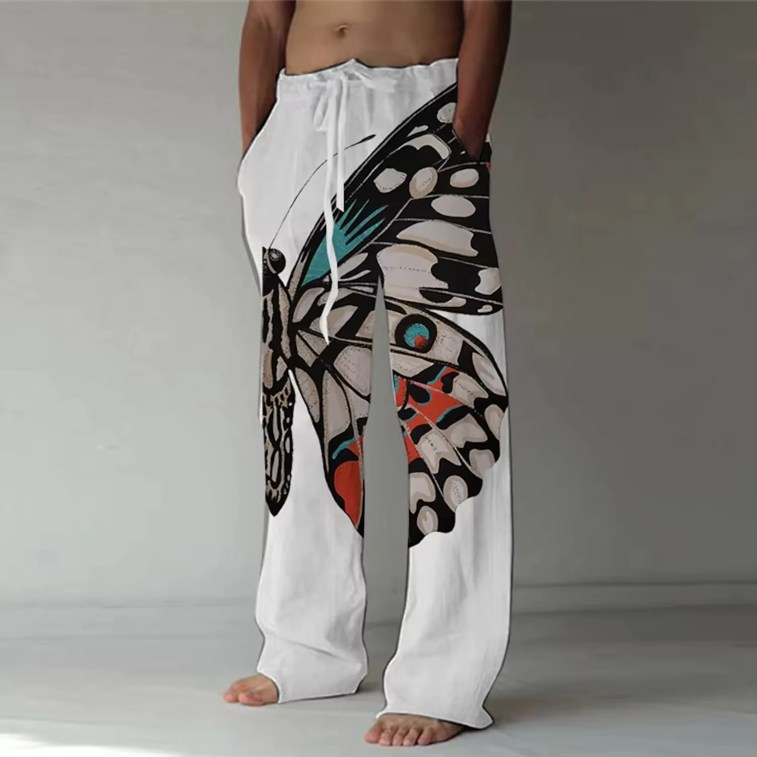 2026 Modische Neue Dunkle Retro-Tintenmalerei-Stil Lose Gerade Hose Geeignet für Outdoor Street Hip-Hop Freizeithose – Detail 5