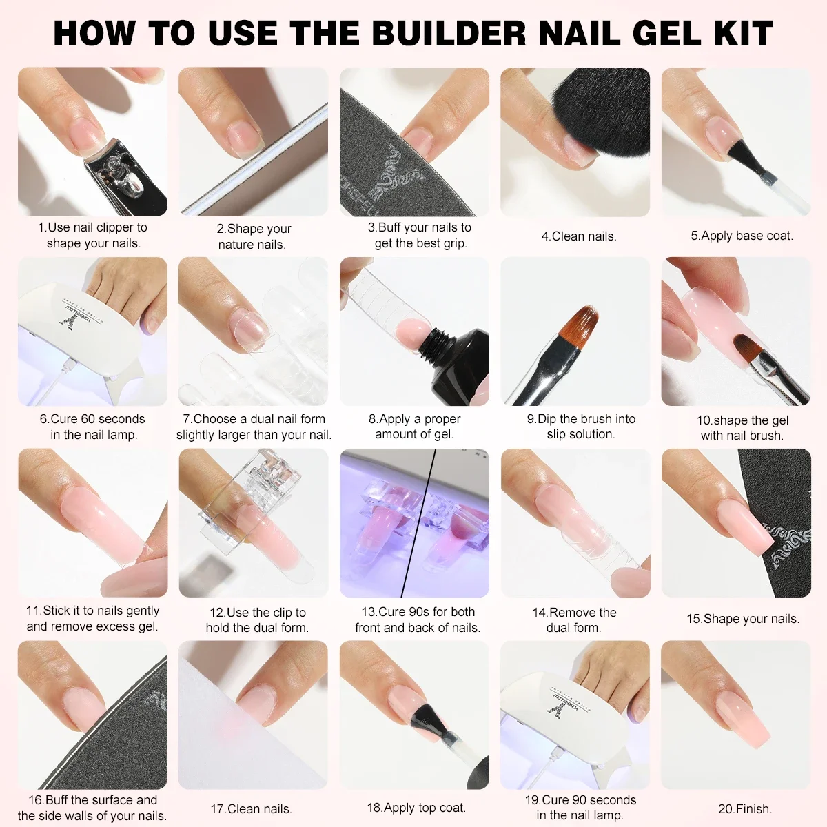 YOKEFELLOW بولي جيل للأظافر 15 جرام عارية الوردي جل منشئ لتطويل الأظافر للمبتدئين والمحترفين صالون تجميل الأظافر DIY في المنزل